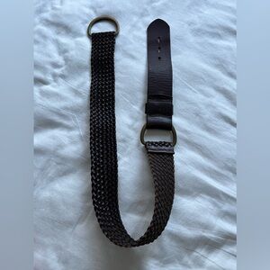 NWOT J.Crew Brown Woven Leather Belt Size S